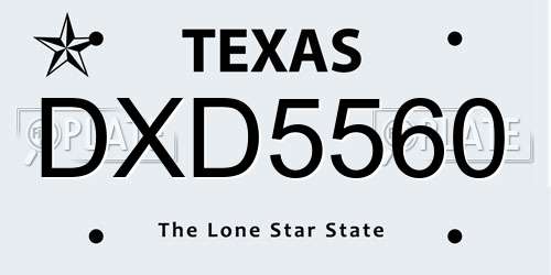 DXD5560 Texas License Plate