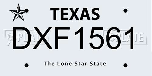 DXF1561 Texas License Plate