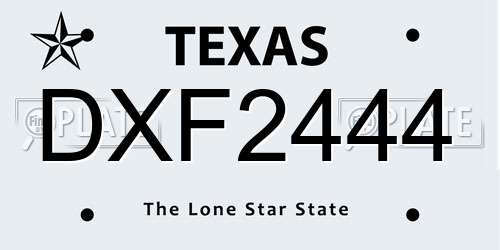 DXF2444 Texas License Plate