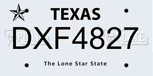 DXF4827 Texas License Plate