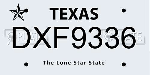 DXF9336 Texas License Plate