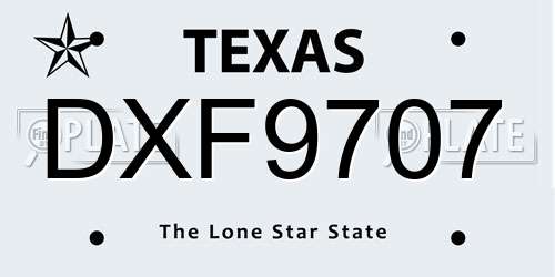 DXF9707 Texas License Plate