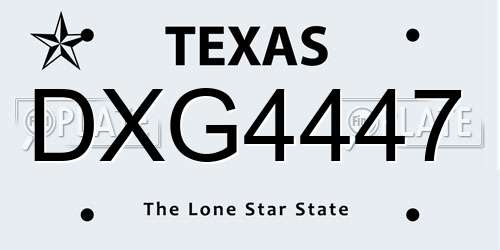 DXG4447 Texas License Plate