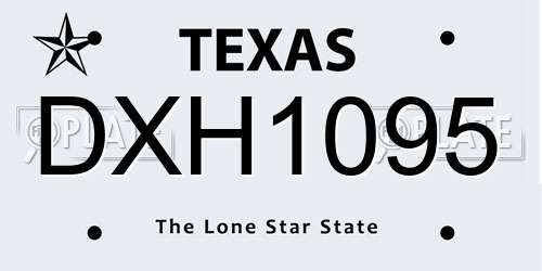 DXH1095 Texas License Plate