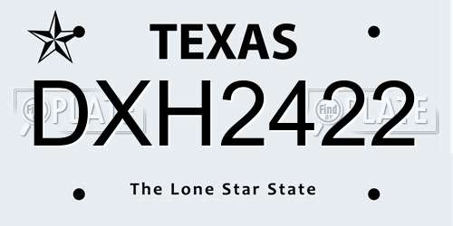 DXH2422 Texas License Plate