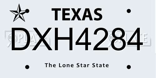 DXH4284 Texas License Plate