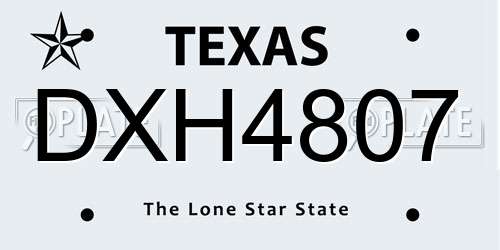 DXH4807 Texas License Plate