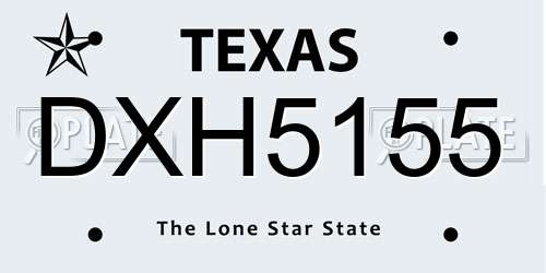 DXH5155 Texas License Plate