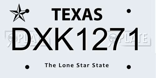 DXK1271 Texas License Plate