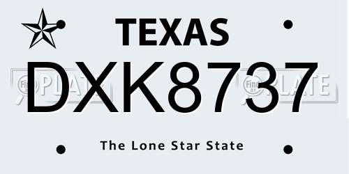 DXK8737 Texas License Plate