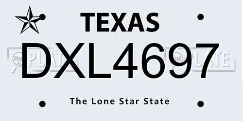 DXL4697 Texas License Plate