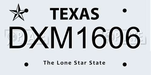 DXM1606 Texas License Plate