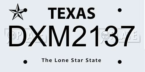 DXM2137 Texas License Plate