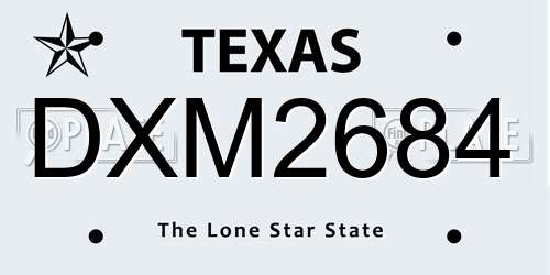DXM2684 Texas License Plate