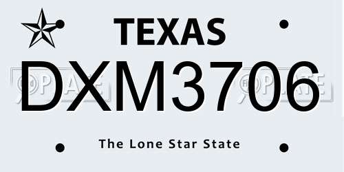 DXM3706 Texas License Plate