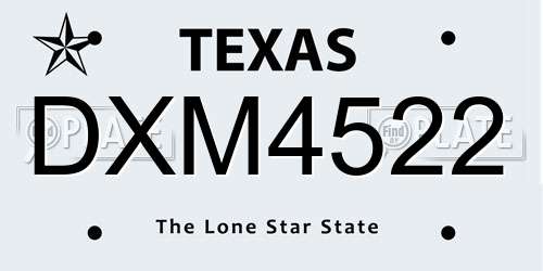 DXM4522 Texas License Plate