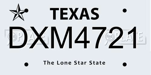 DXM4721 Texas License Plate