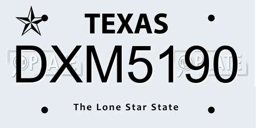 DXM5190 Texas License Plate