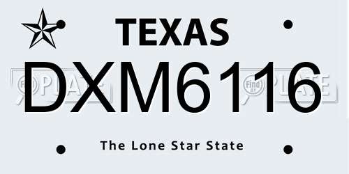DXM6116 Texas License Plate