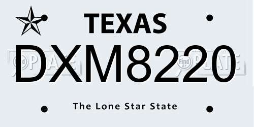 DXM8220 Texas License Plate