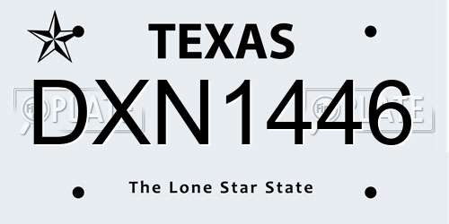 DXN1446 Texas License Plate