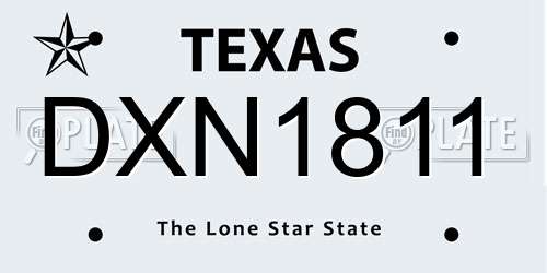 DXN1811 Texas License Plate