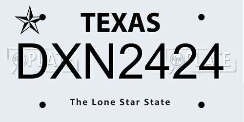 DXN2424 Texas License Plate