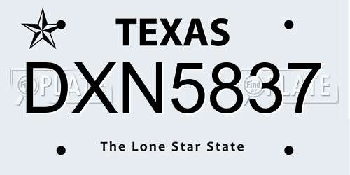DXN5837 Texas License Plate