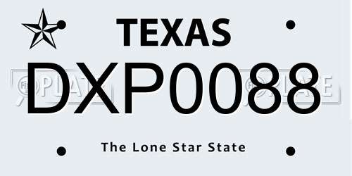 DXP0088 Texas License Plate