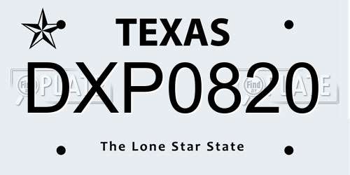 DXP0820 Texas License Plate
