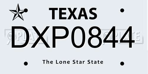 DXP0844 Texas License Plate
