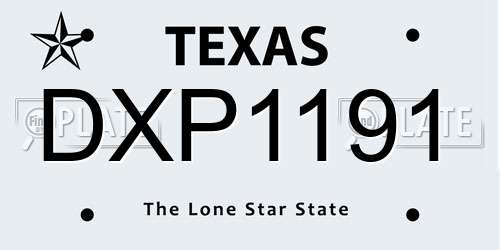 DXP1191 Texas License Plate