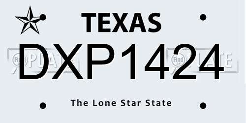 DXP1424 Texas License Plate