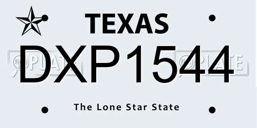 DXP1544 Texas License Plate
