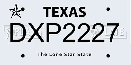 DXP2227 Texas License Plate