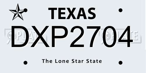 DXP2704 Texas License Plate
