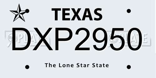 DXP2950 Texas License Plate