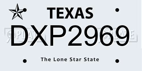 DXP2969 Texas License Plate