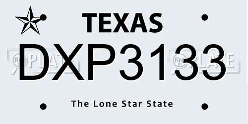 DXP3133 Texas License Plate