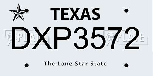 DXP3572 Texas License Plate
