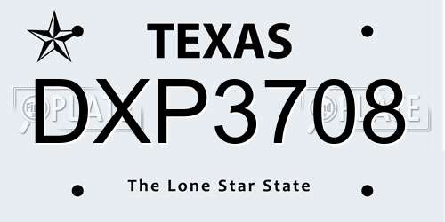DXP3708 Texas License Plate