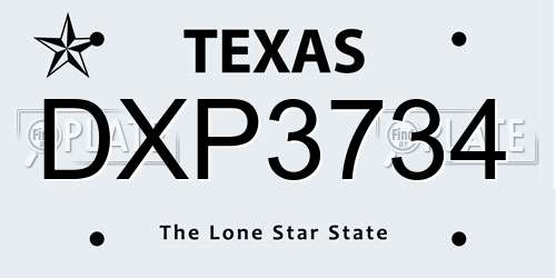 DXP3734 Texas License Plate