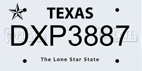 DXP3887 Texas License Plate