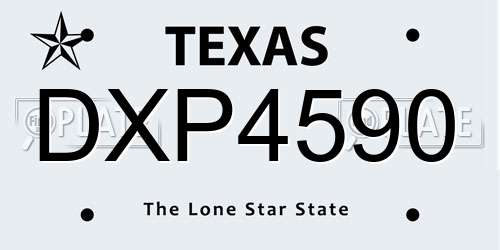 DXP4590 Texas License Plate