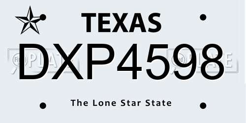 DXP4598 Texas License Plate