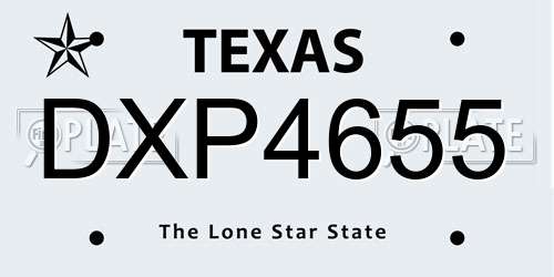 DXP4655 Texas License Plate