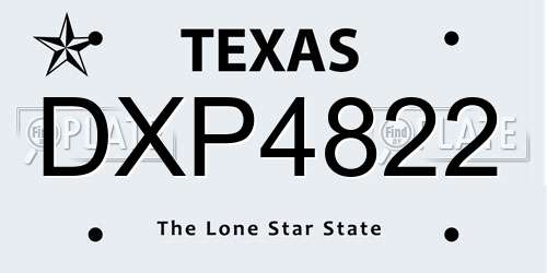 DXP4822 Texas License Plate