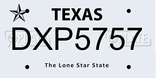 DXP5757 Texas License Plate