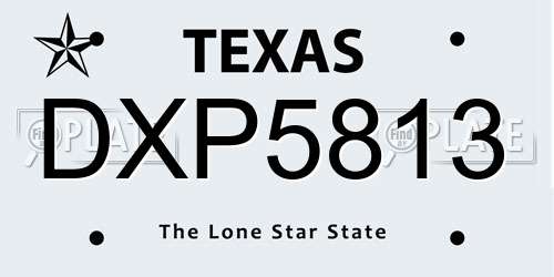 DXP5813 Texas License Plate
