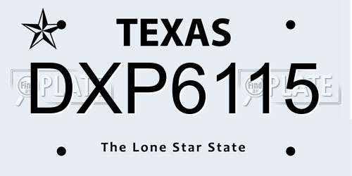 DXP6115 Texas License Plate